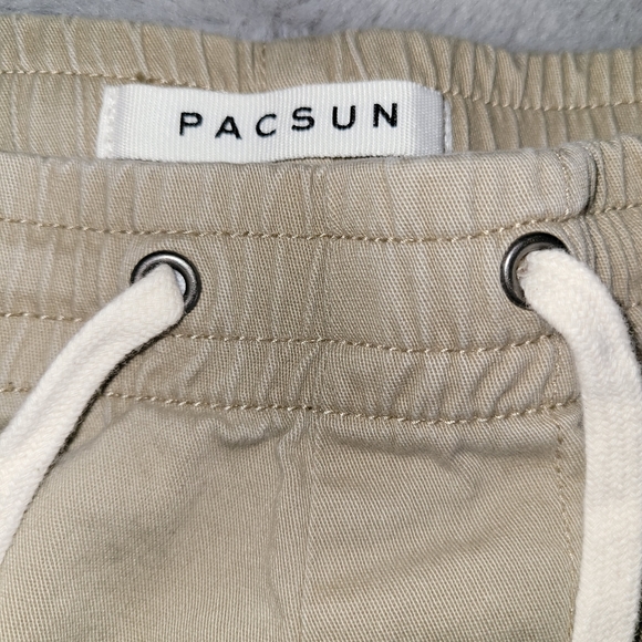 Pacsun Volley 6 Inch Shorts Size Medium Khaki Pull On Drawstring - Picture 9 of 16